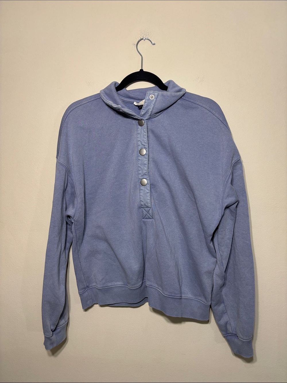 Universal Thread Snap-Placket Pullover Sweatshirt - Light Blue